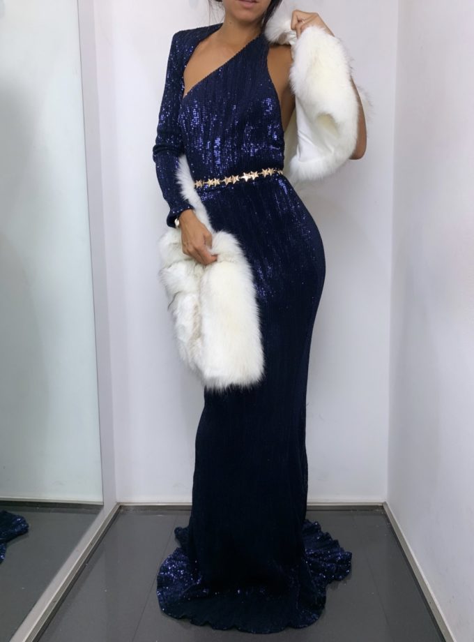 Vestido Lentejuelas Manga