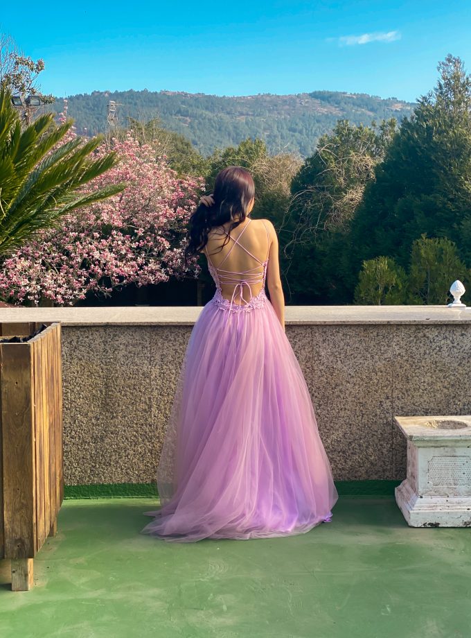 Vestido Tul Largo Abertura