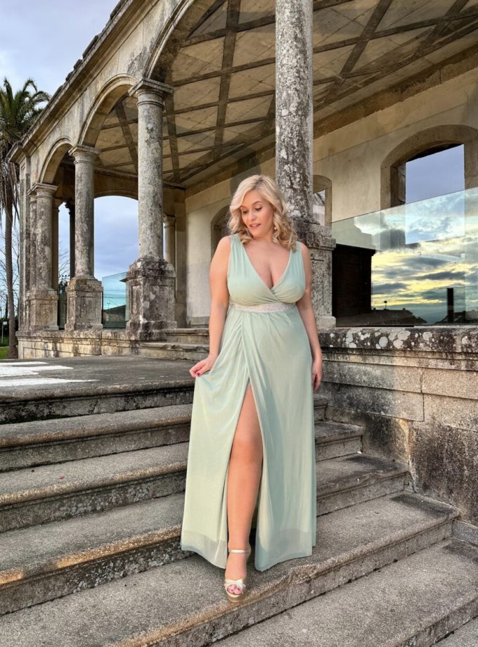 Vestido Tul Basic Cintura Brillos