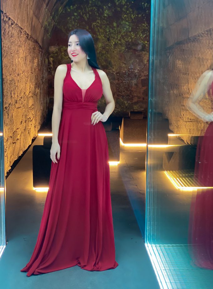 Vestido Espalda Flores