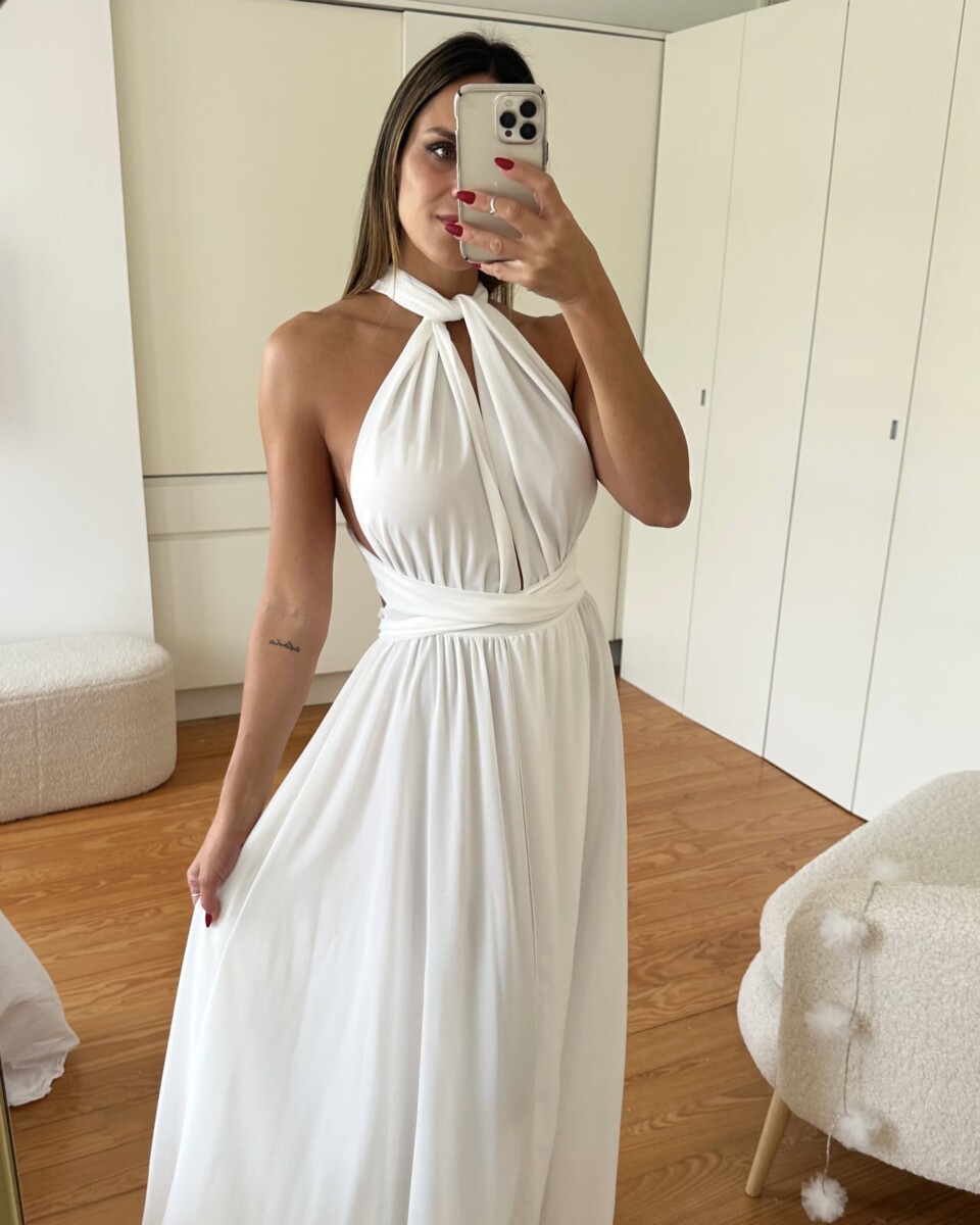 Vestido Multiposición Gasa Abertura Novia