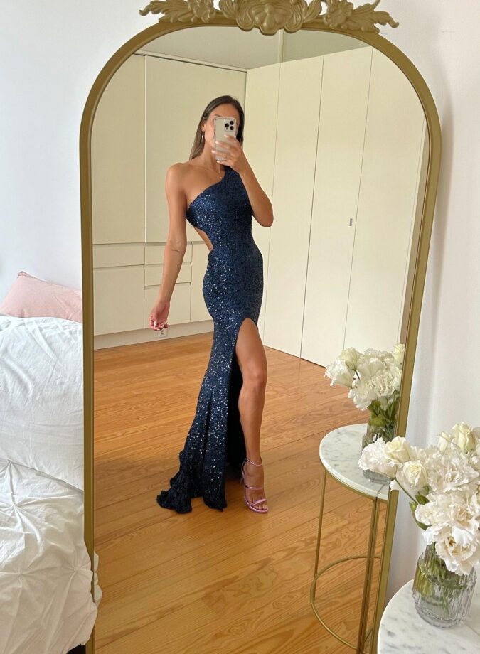 Vestido Lentejuelas Asimétrico