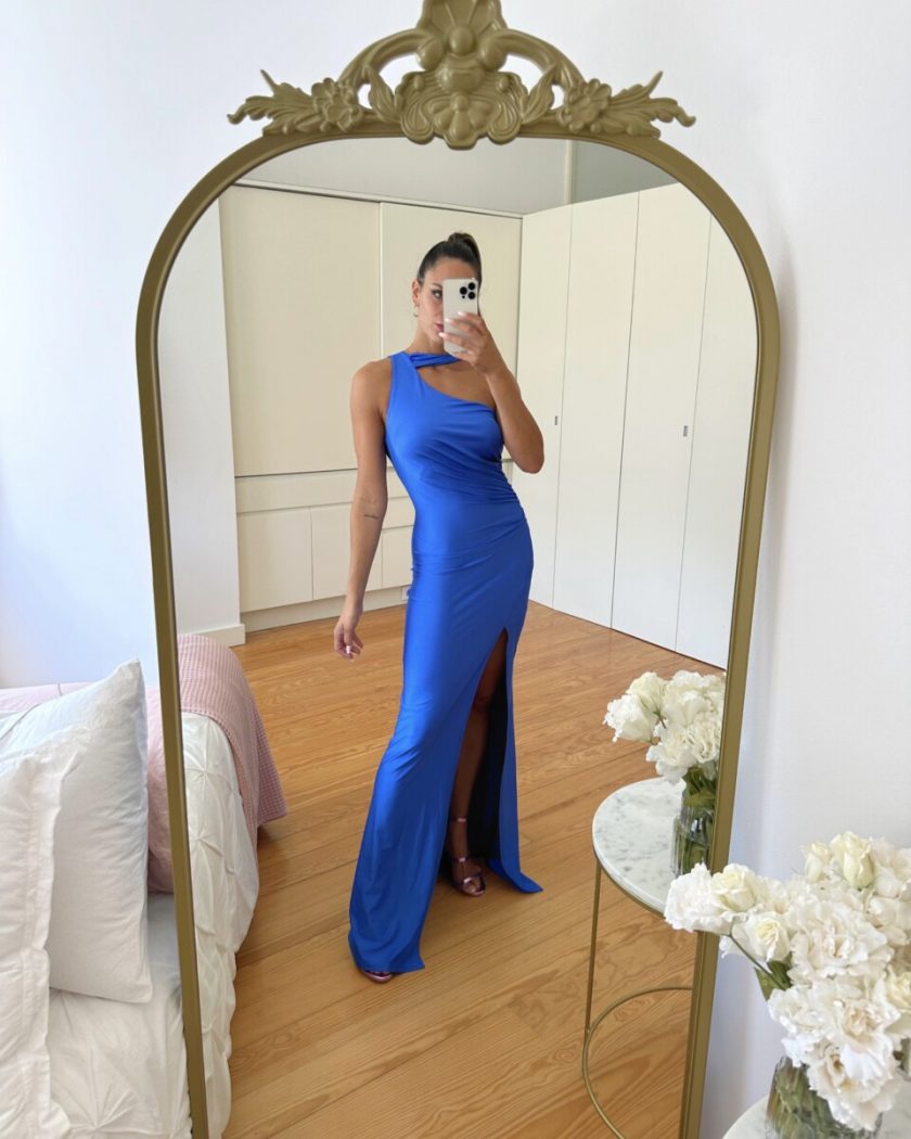 Vestido Seda Atado Cuello - Imagen 13