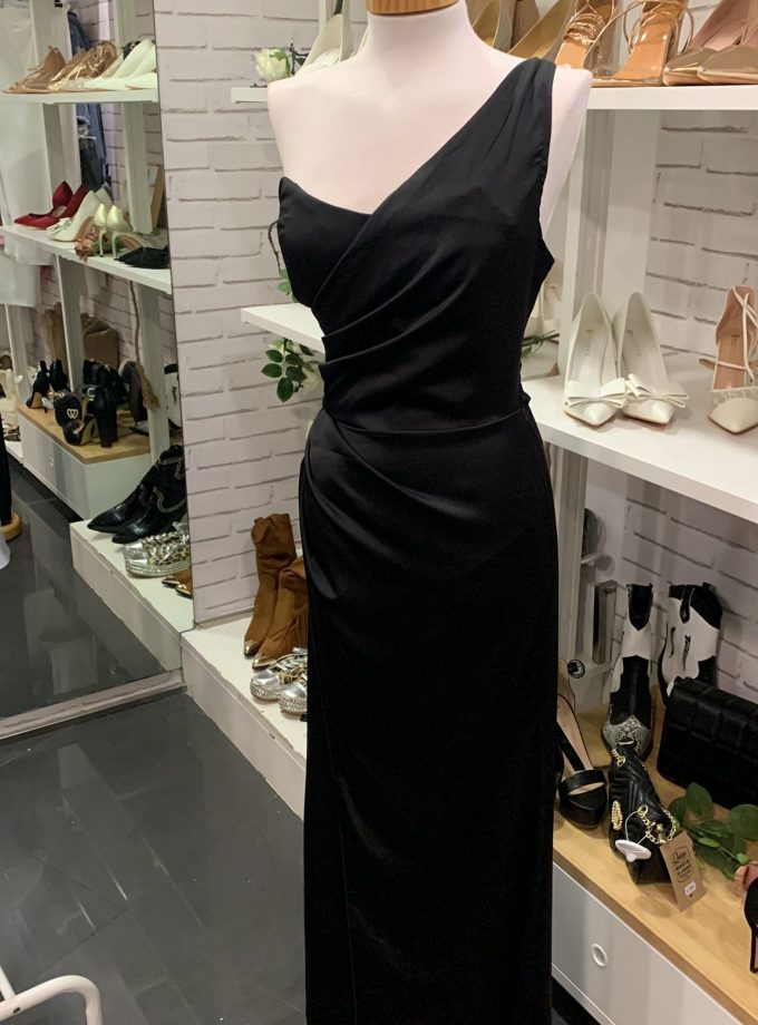 Vestido Asimétrico Abertura Seda