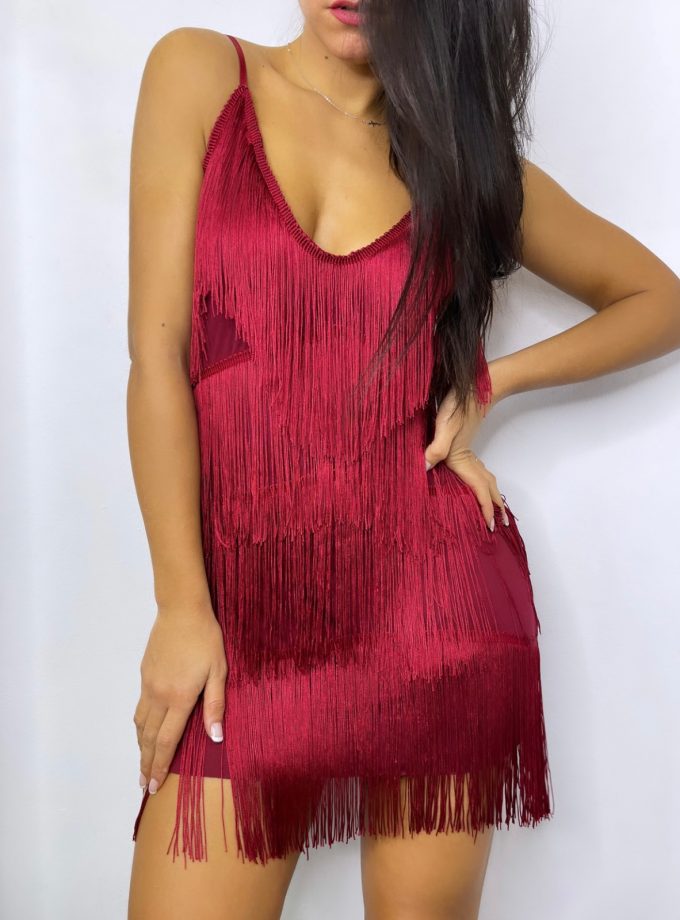 Vestido Flecos Uve