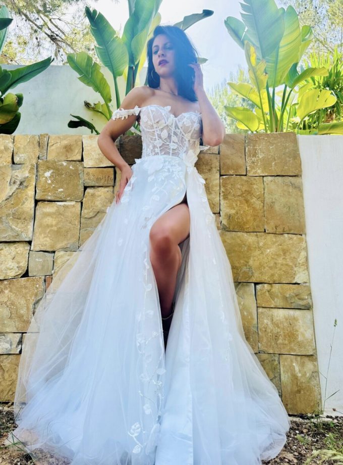 Vestido Hojitas Novia