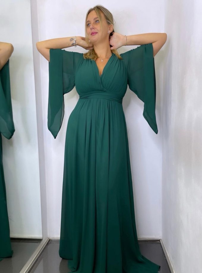 Vestido Gasa Mangas Curvy