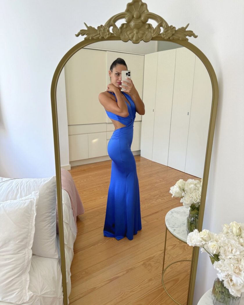 Vestido Seda Sirena Cruzado Espalda - Imagen 16