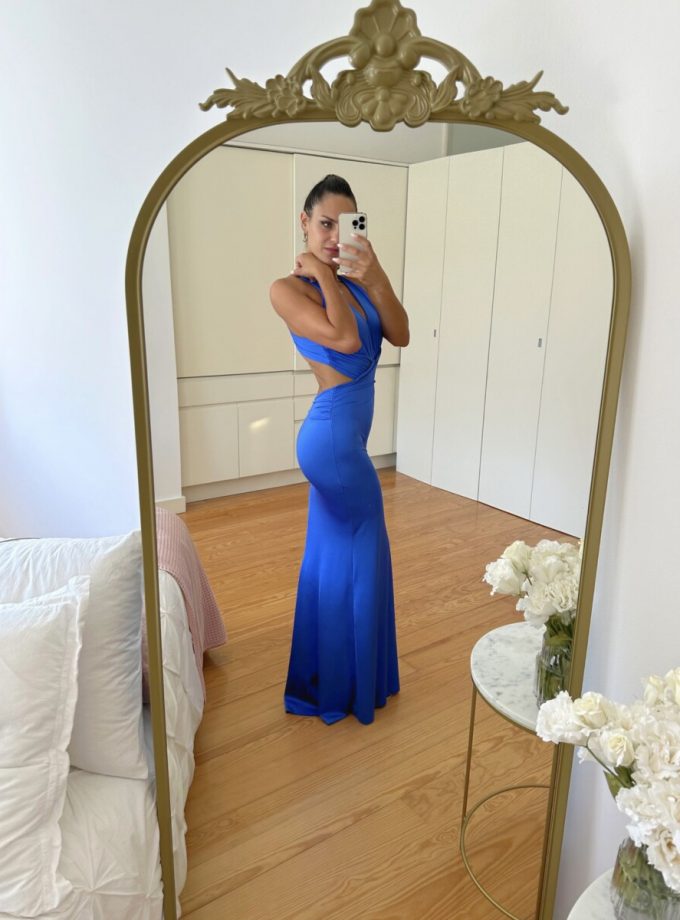 Vestido Seda Sirena Cruzado Espalda
