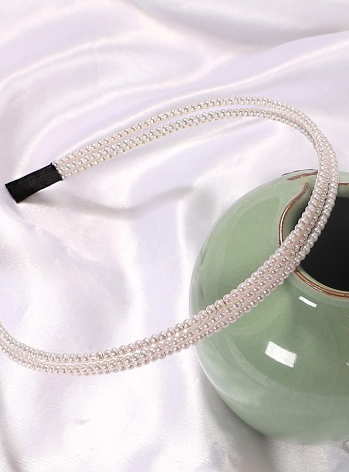 Diadema Perlas Triple