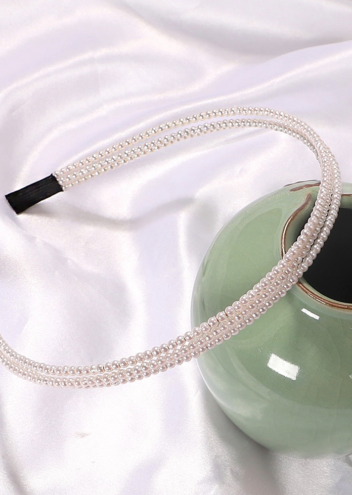 Diadema Perlas Triple