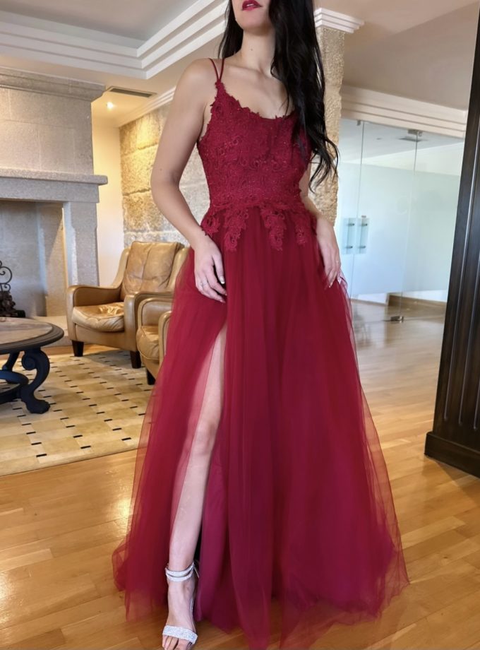 Vestido Tul Largo Abertura