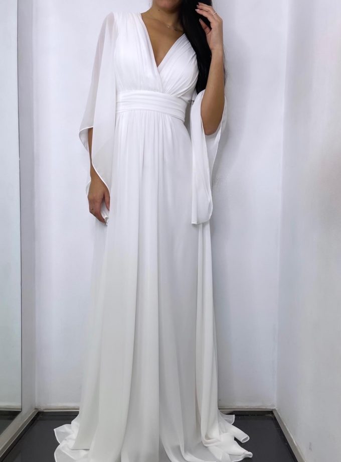 Vestido Gasa Mangas Novia Curvy