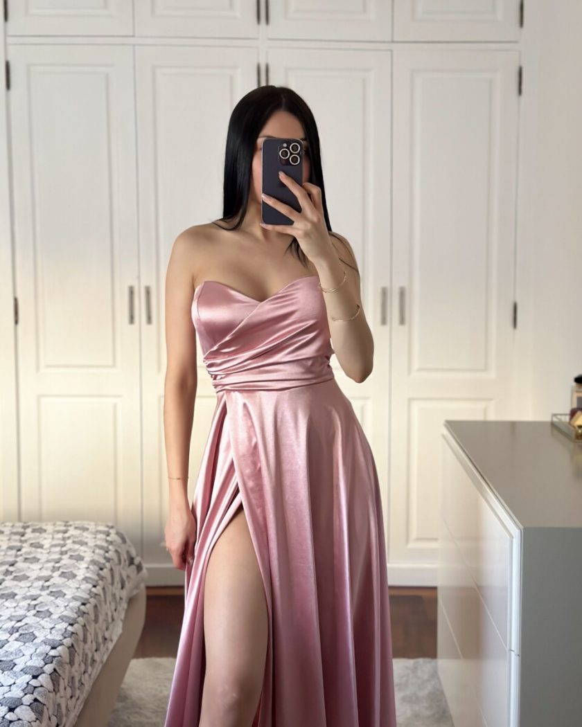Vestido Seda Escote Corazón - Imagen 54