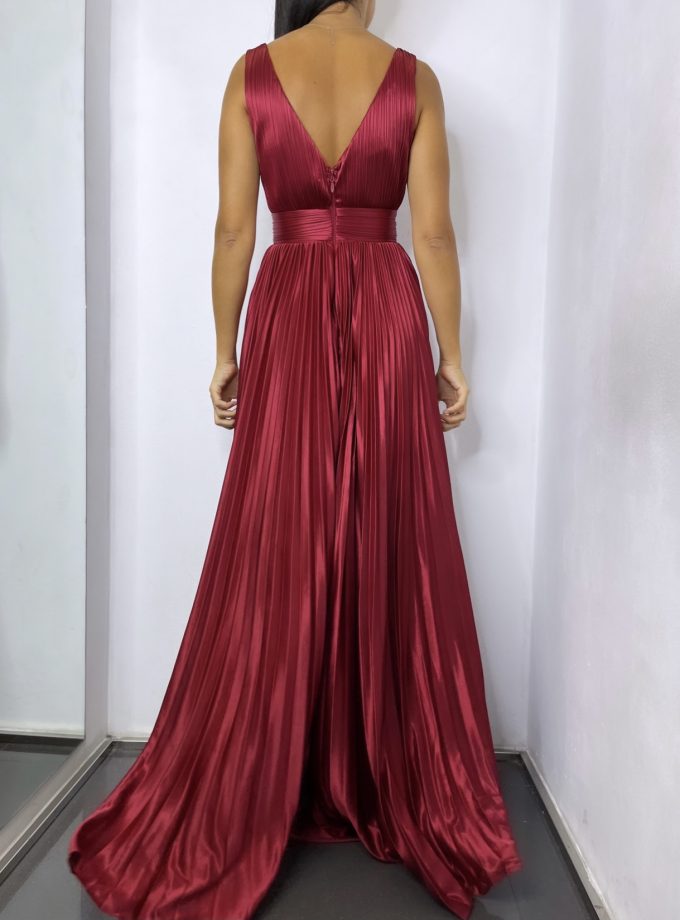 Vestido Seda Plisado