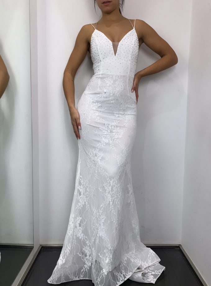 Vestido Sirena Espalda Cruzada Novia