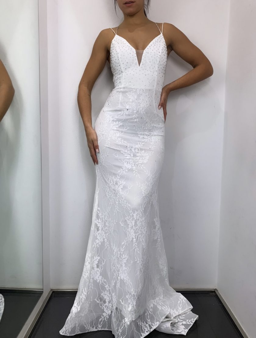 Vestido Sirena Espalda Cruzada Novia - Imagen 5