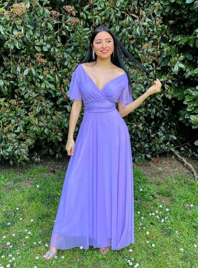 Vestido Tul Basic Mangas