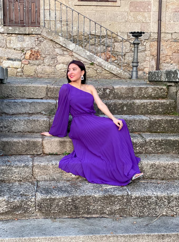 Vestido Ángel Tablas Asimétrico