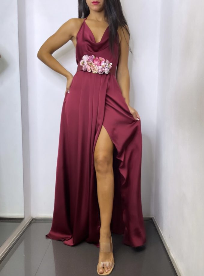 Vestido Seda Pliegues