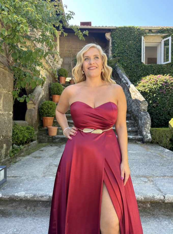 Vestido Seda Escote Corazón