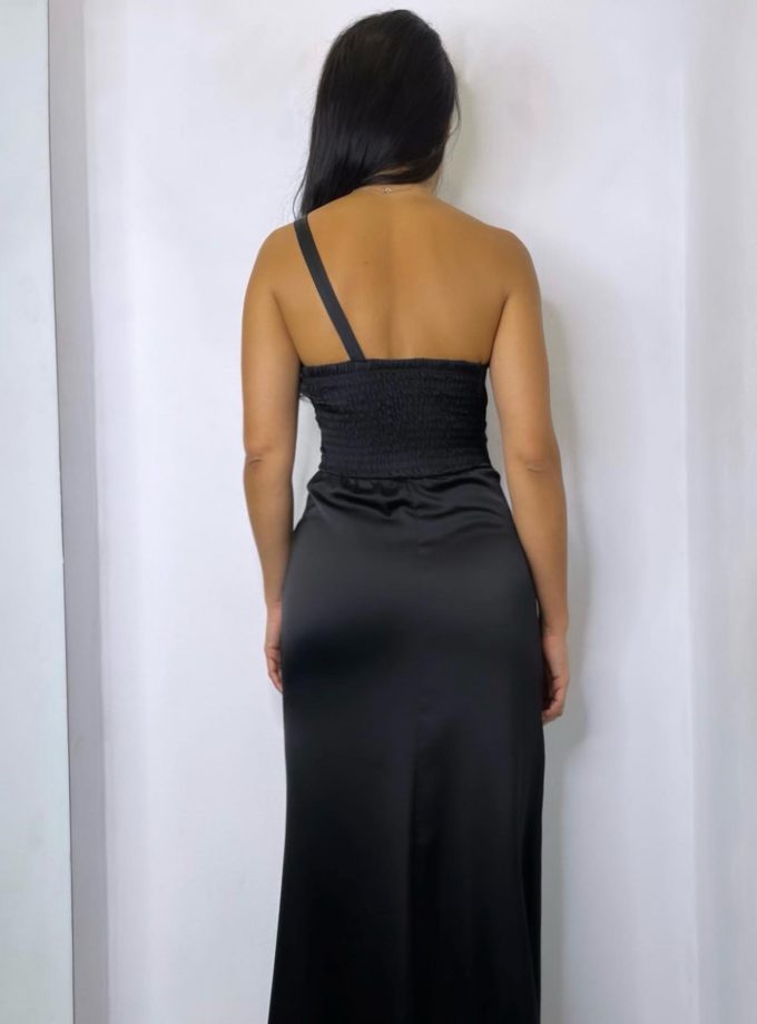 Vestido Asimétrico Abertura Seda