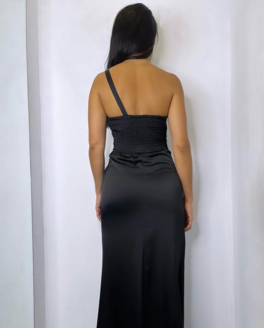 Vestido Asimétrico Abertura Seda - Imagen 22