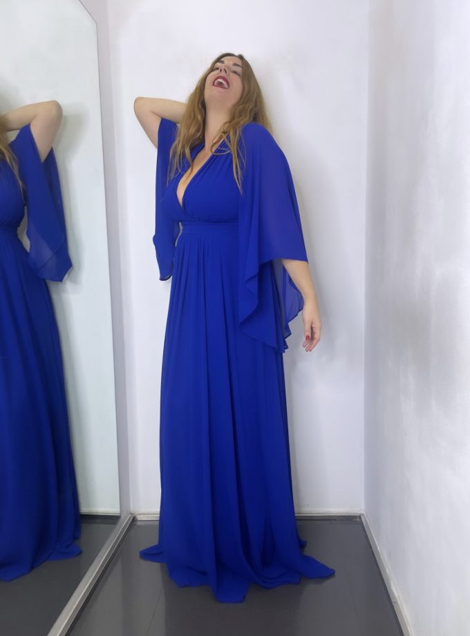 Vestido Gasa Mangas Curvy