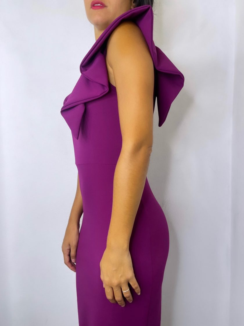 Vestido Midi Volante Hombro - Imagen 6