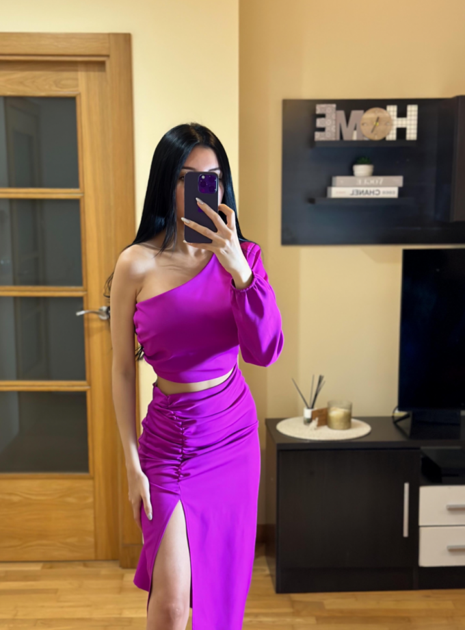 Vestido Manga Abertura Botones