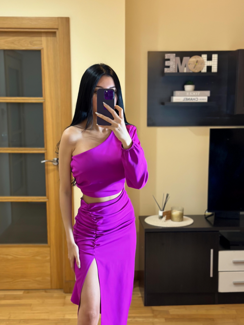 Vestido Manga Abertura Botones - Imagen 10