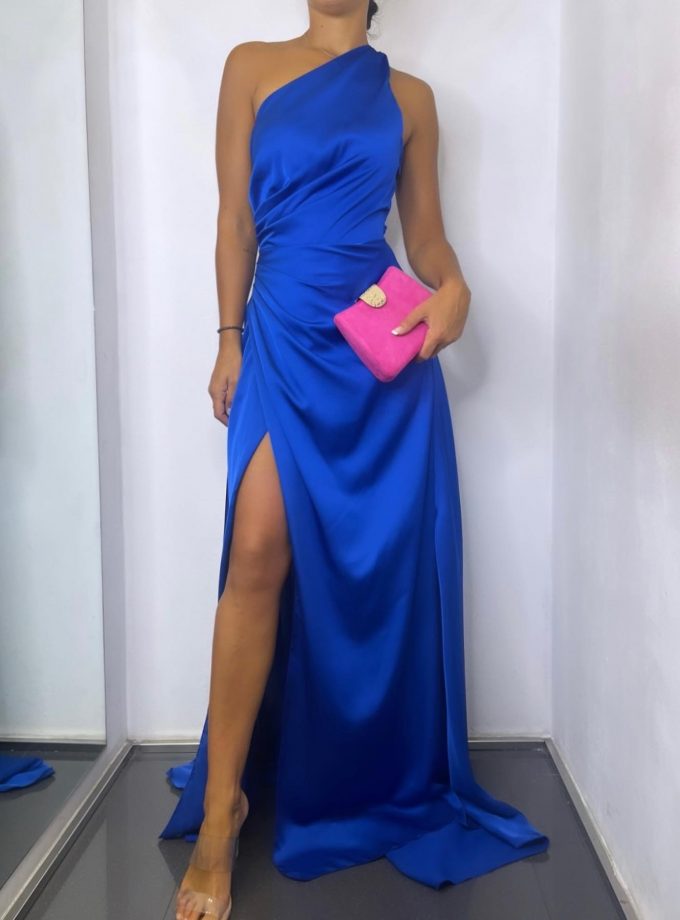 Vestido Asimétrico Seda Cola