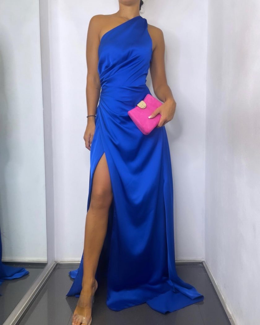 Vestido Asimétrico Seda Cola - Imagen 16