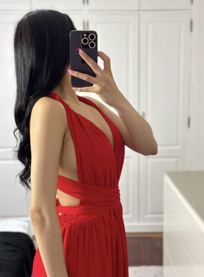 Vestido Multiposición Gasa Abertura