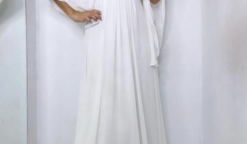Vestido Gasa Mangas Novia
