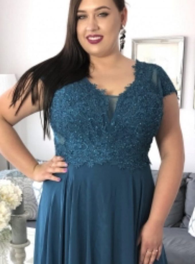 Vestido Encaje Brillos Curvy