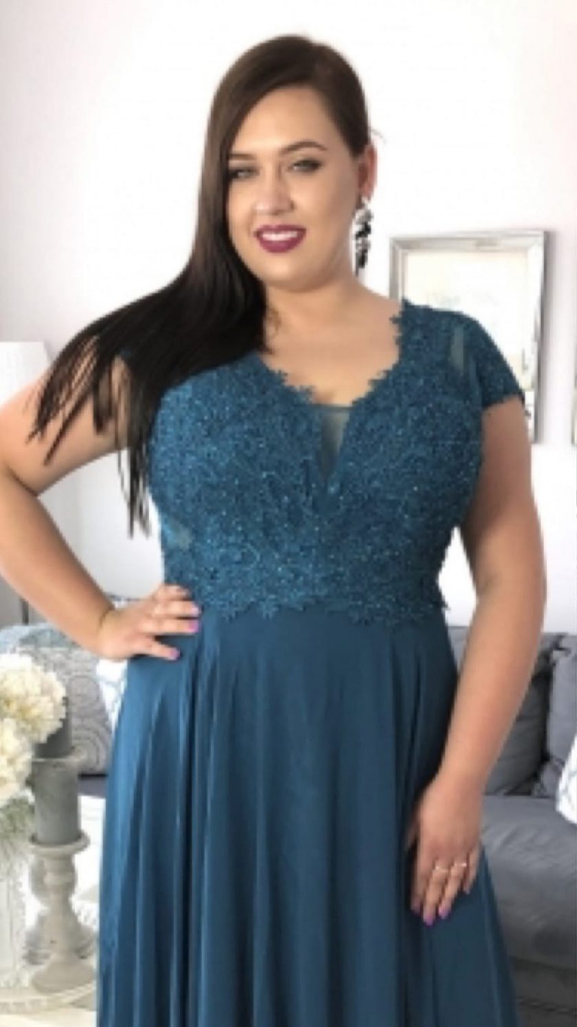 Vestido Encaje Brillos Curvy - Imagen 7