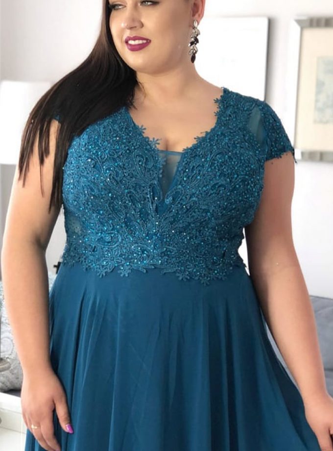 Vestido Encaje Brillos Curvy