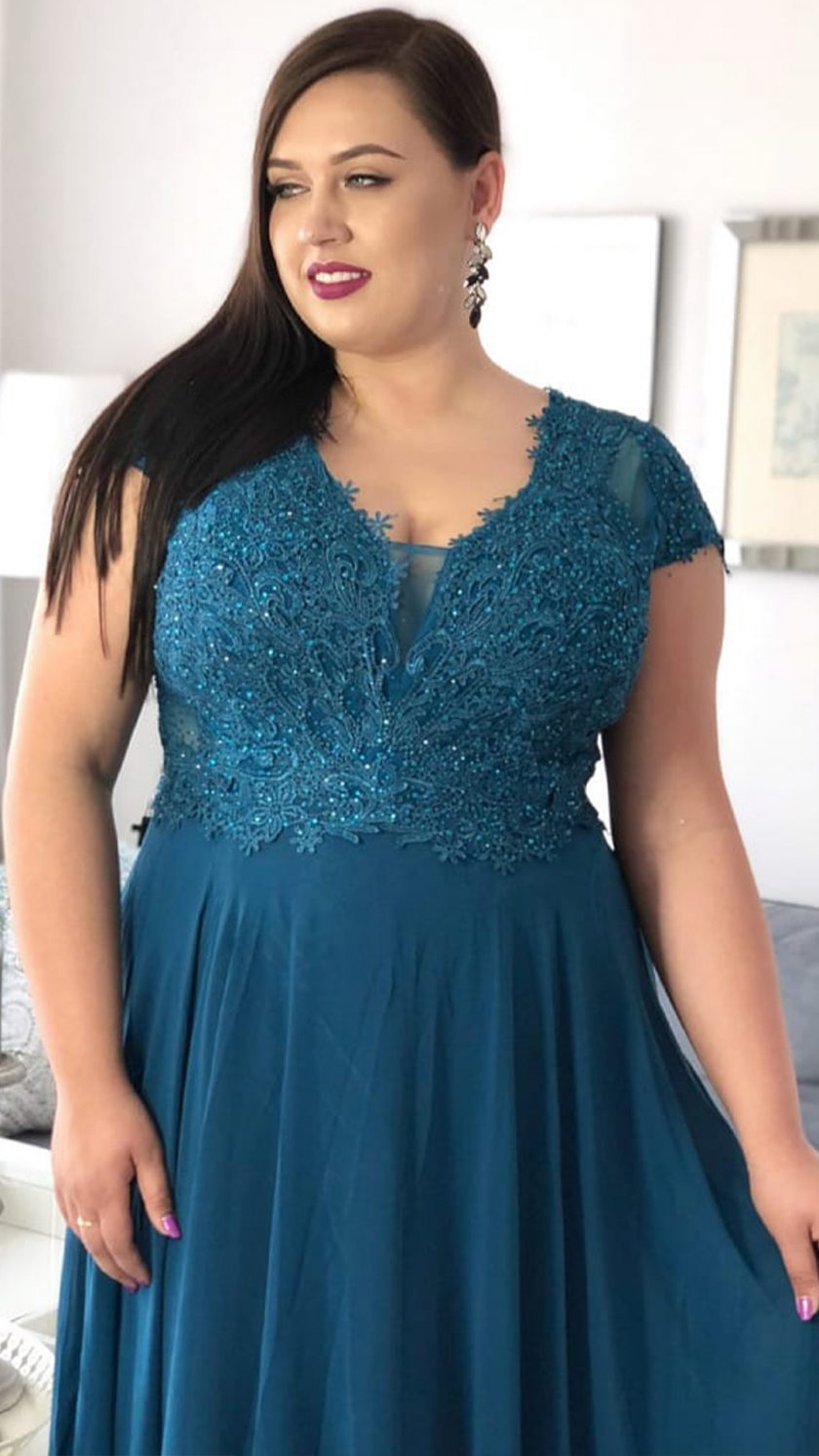 Vestido Encaje Brillos Curvy - Imagen 8