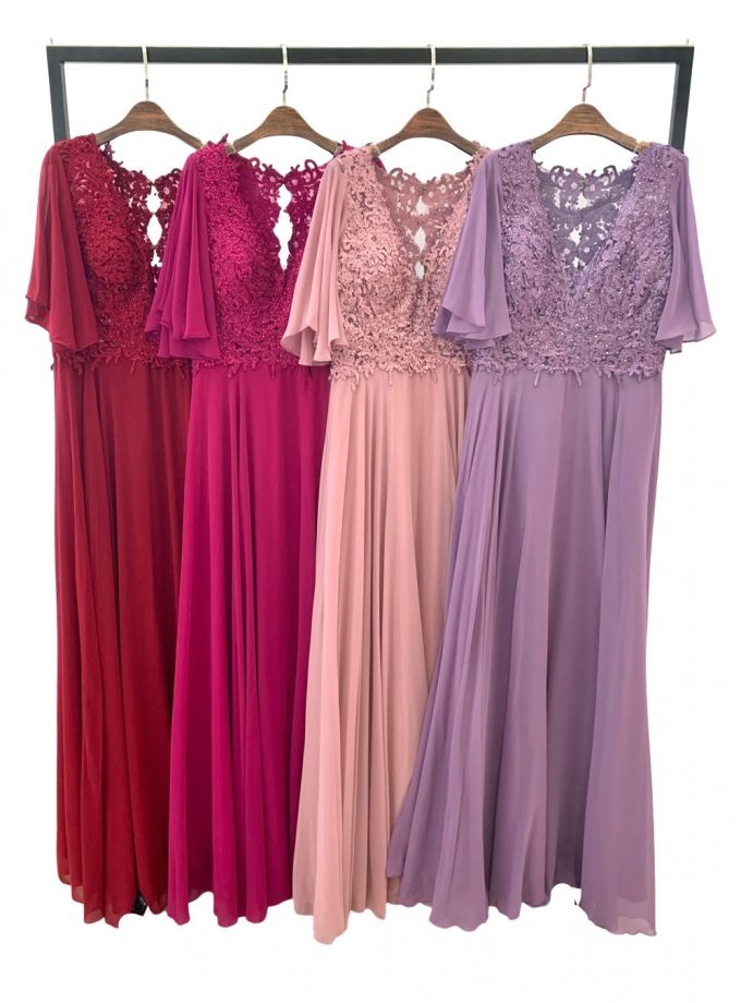 Vestido Encaje Espalda Mangas Curvy