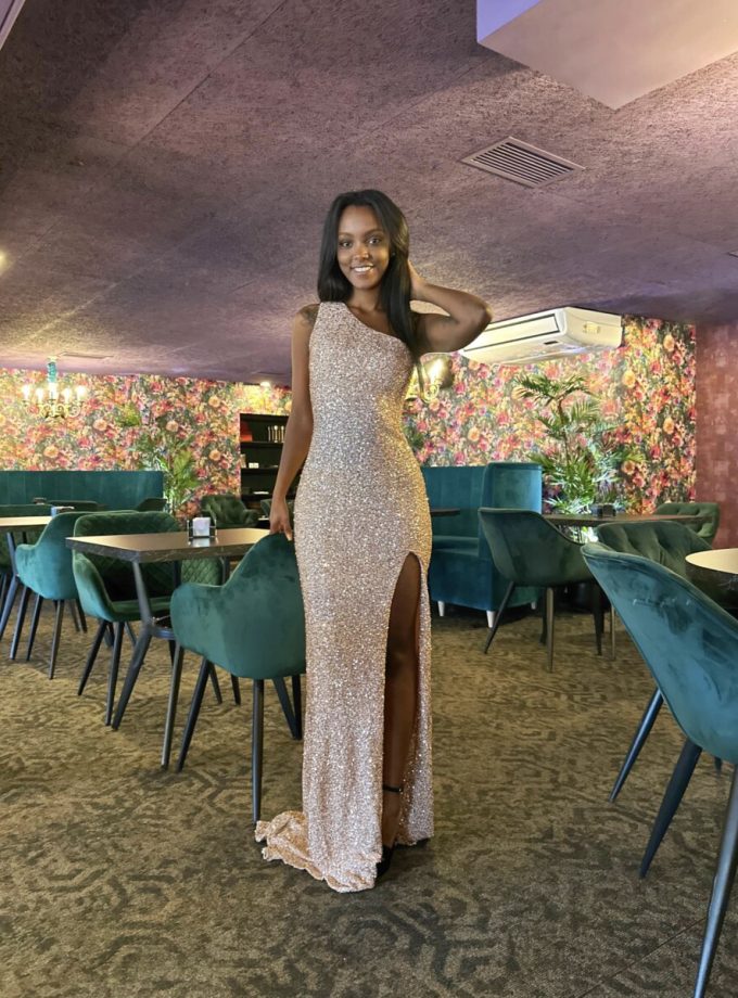 Vestido Lentejuelas Asimétrico