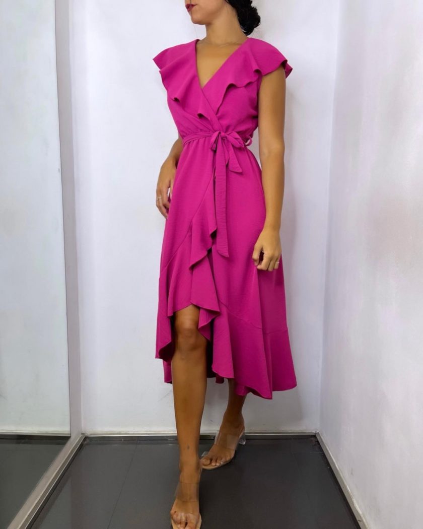 Vestido Volantes Abertura - Imagen 3