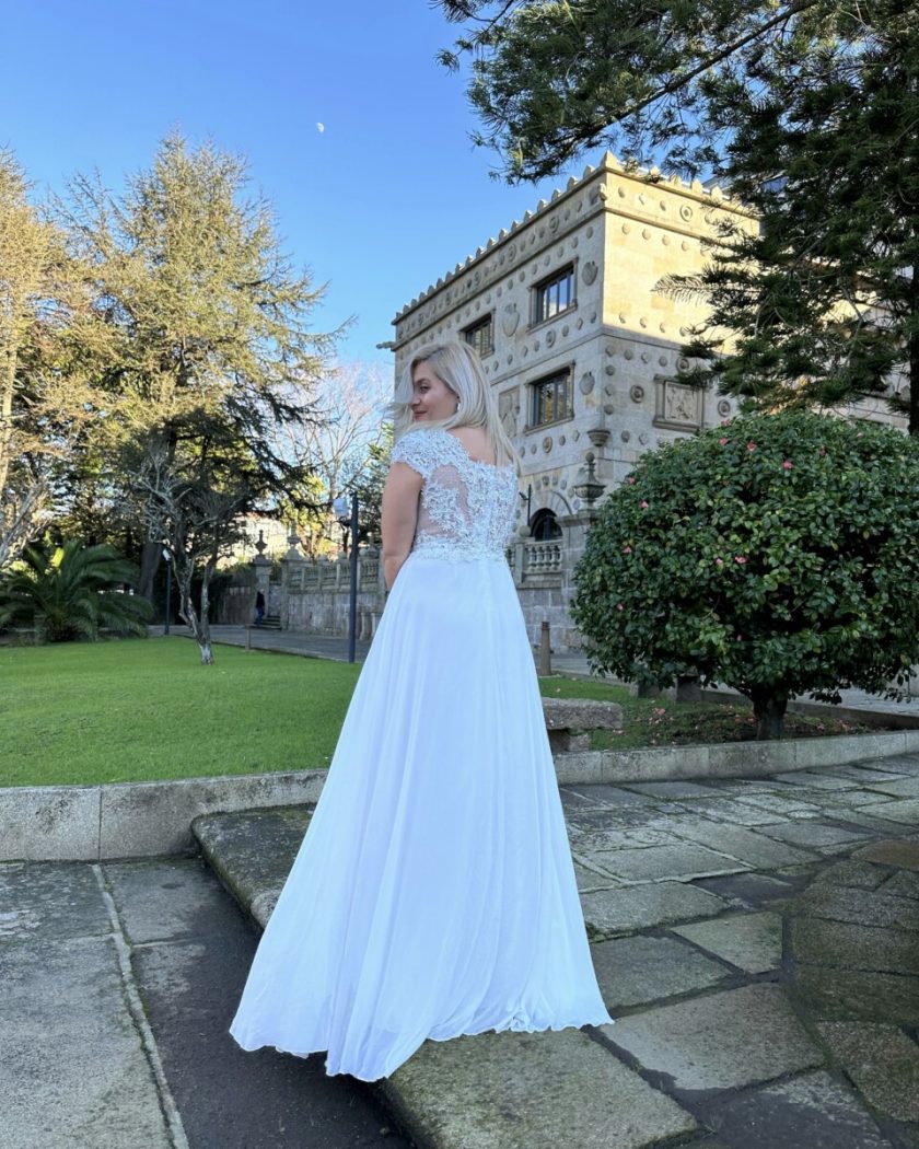 Vestido Encaje Brillos Curvy Novia - Imagen 2