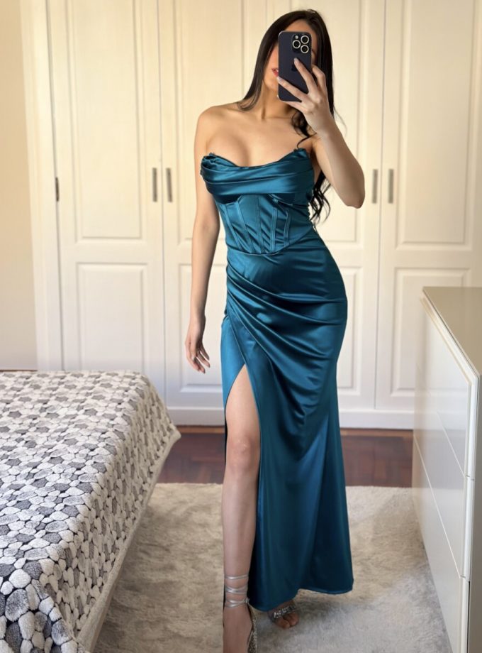 Vestido Seda Varillas