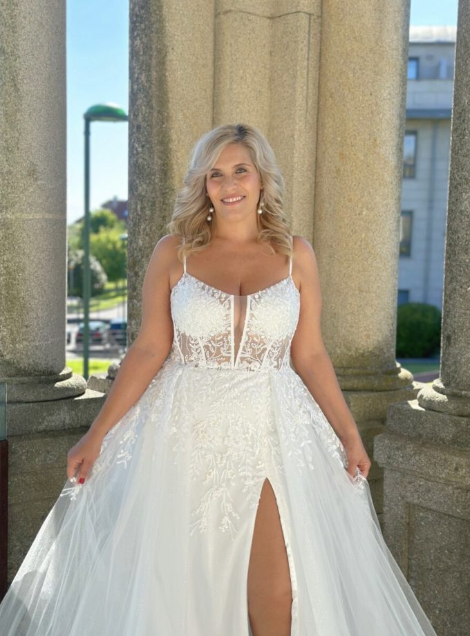 Vestido Tul Sobre Falda Novia