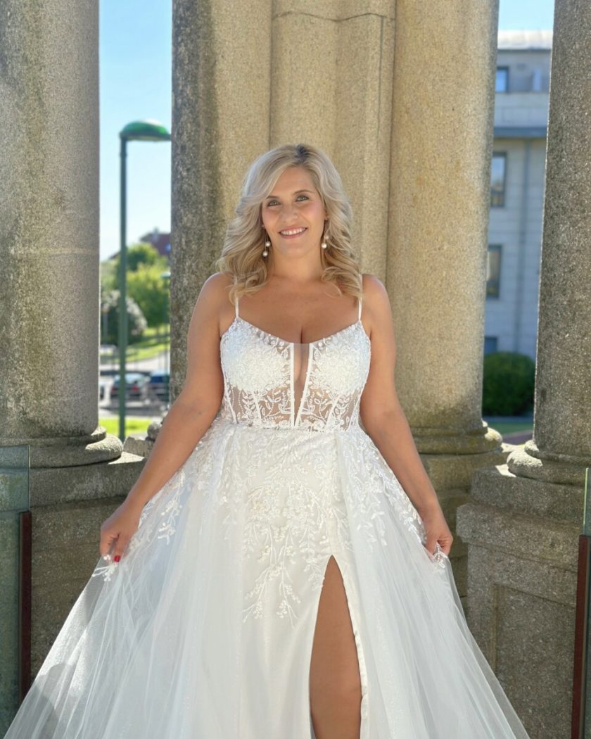 Vestido Tul Sobre Falda Novia - Imagen 10