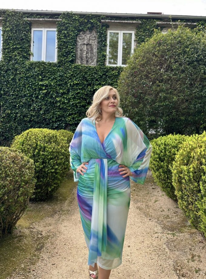 Vestido Estampado Curvy Midi