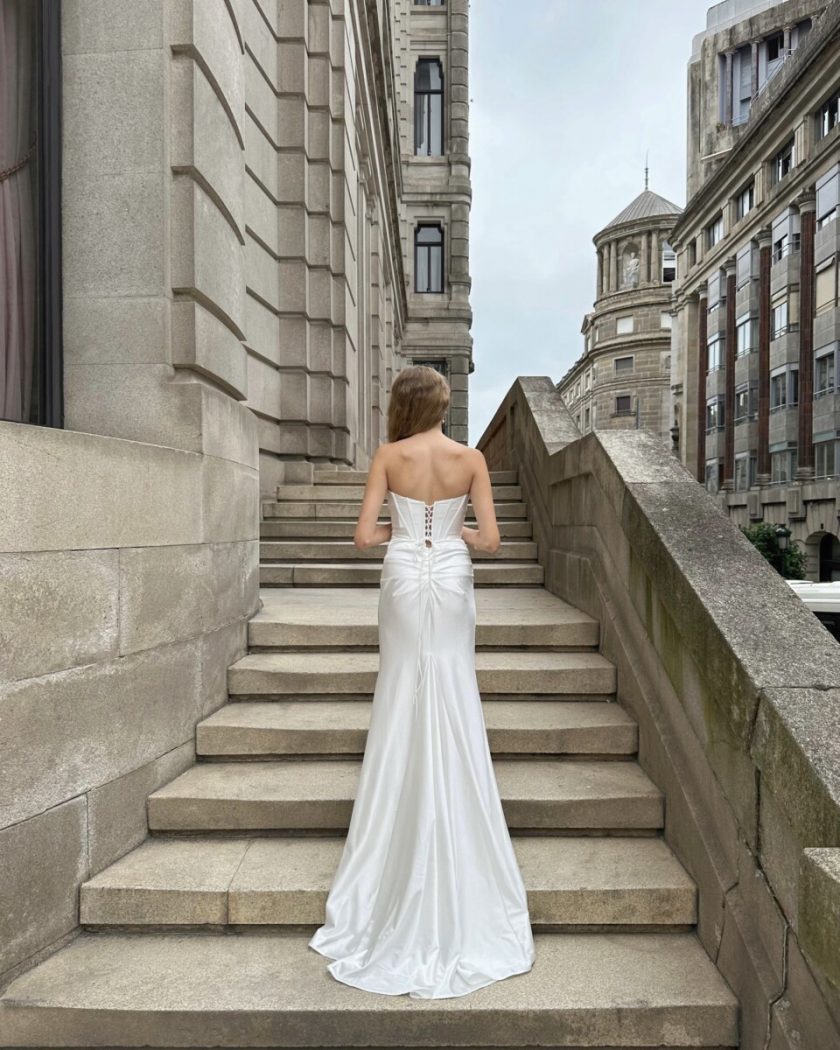 Vestido Seda Sirena Novia - Imagen 5