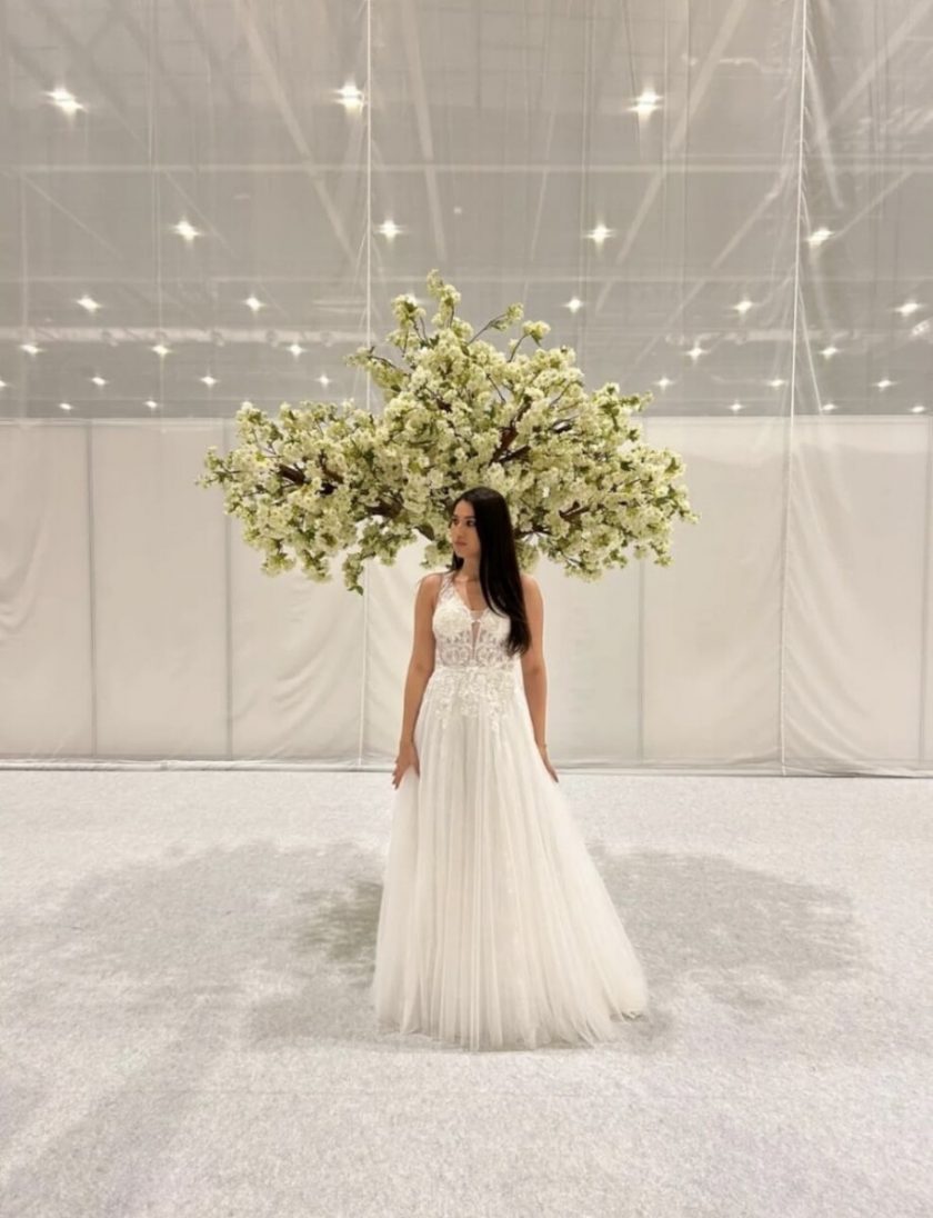 Vestido Novia Transparencias Flores Tirantes Tul - Imagen 2