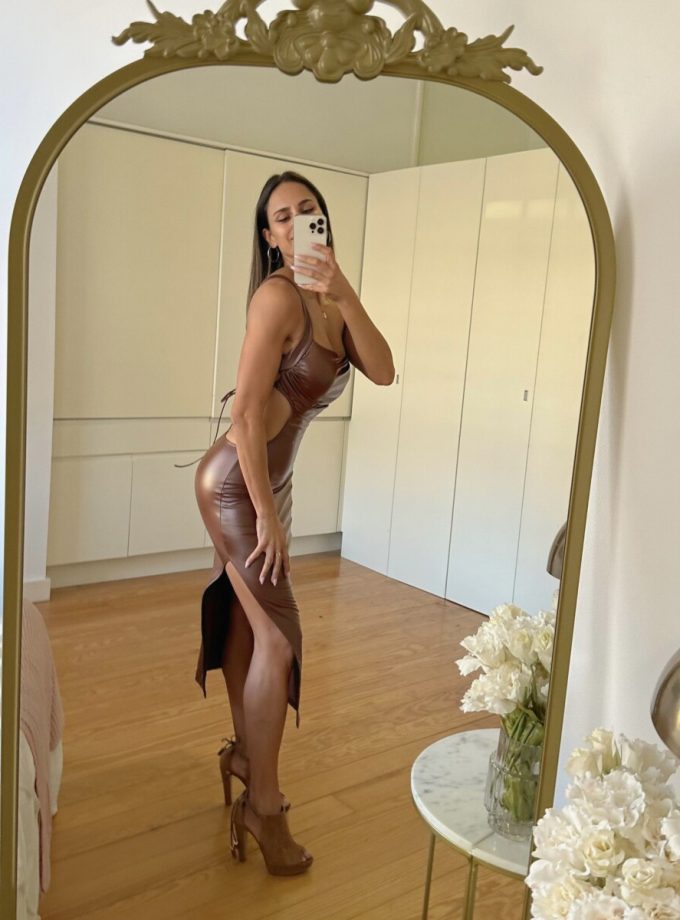 Vestido Polipiel Aberturas